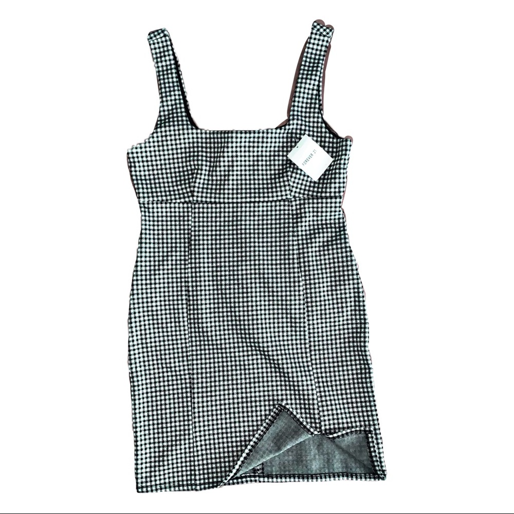 Forever 21 Black & White Checkered Plaid Dress Large